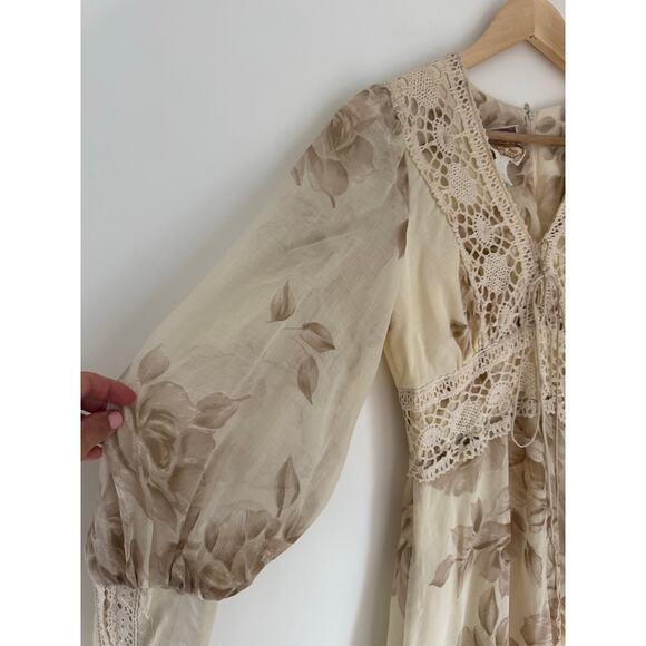 Gunne Sax Vintage 1970's Cottagecore Floral Crochet Boho Maxi Dress - Picture 14 of 14